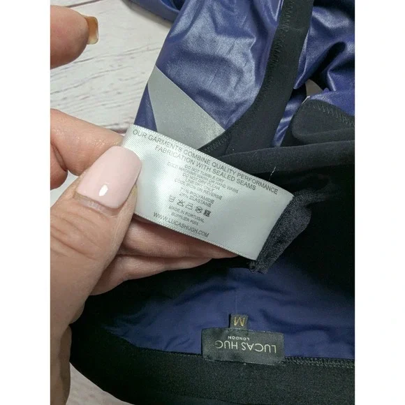 LUCAS HUGH LONDON Womens Med Blue Multicolor High Rise Leggings Leg Zip … - Picture 9 of 9